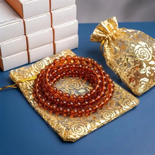Premium Blood Amber Bead Necklace